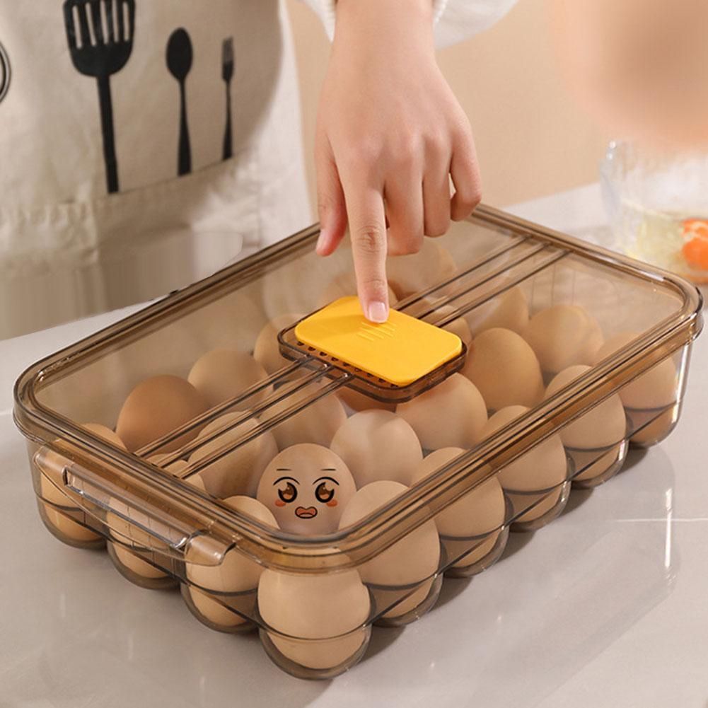 Kitchen Large Capacity Egg Storage Box Refrigerator Plastic