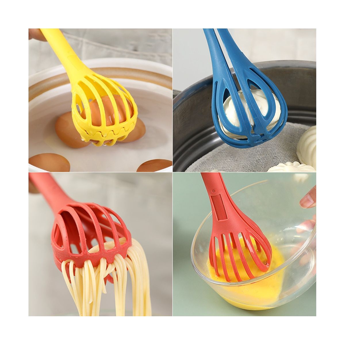 Multifunctional Egg Beater Egg Milk Whisk Pasta Tongs Food