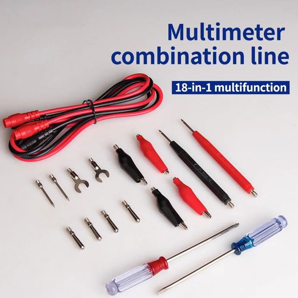 18PCS Set Universal Digital Multimeter Probe Test Leads Multi Meter Needle Tip Tester Pin Probe Wire Pen Cable Test Line Kit
