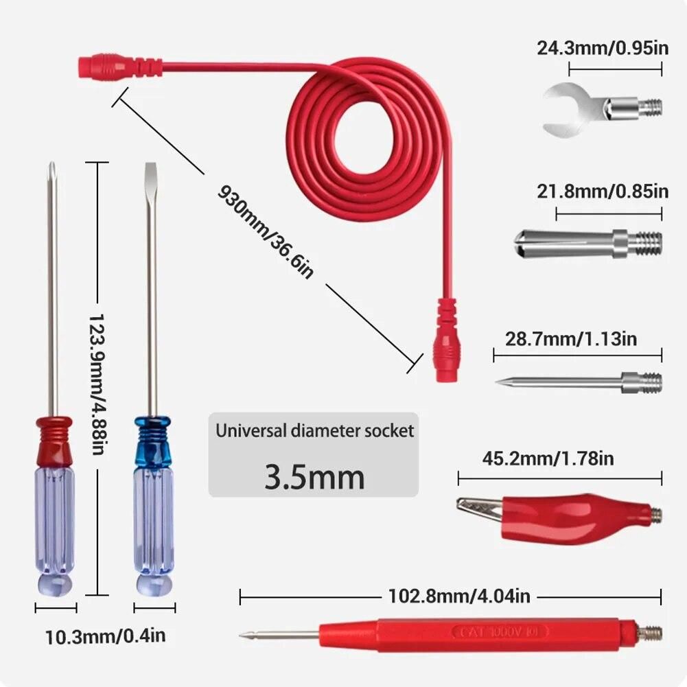 18PCS Set Universal Digital Multimeter Probe Test Leads Multi Meter Needle Tip Tester Pin Probe Wire Pen Cable Test Line Kit