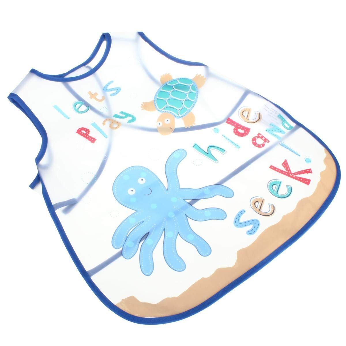 Kids Childs Arts Craft Apron Baby Bib Messy Play Waterproof (blue) Blue