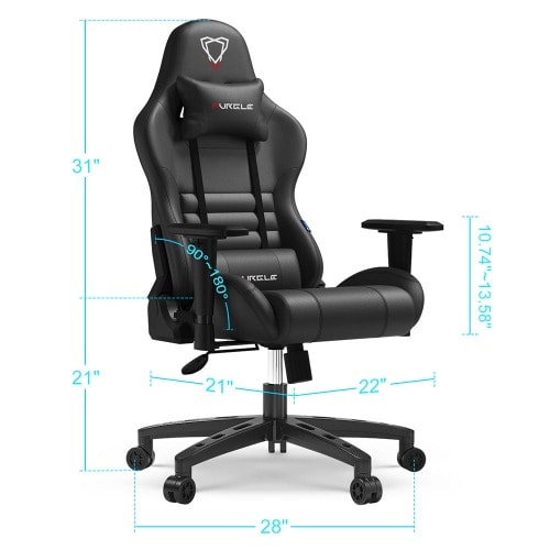 Furgle Ergonomic Gaming Racing Chair + Footrest