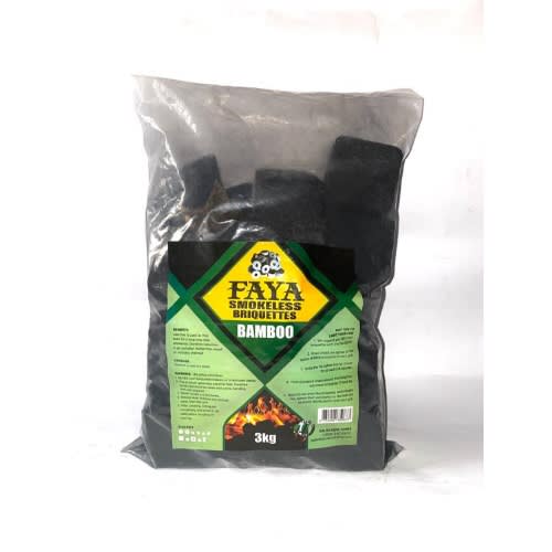 Faya Smokeless Bamboo Charcoal Briquettes - 3Kg