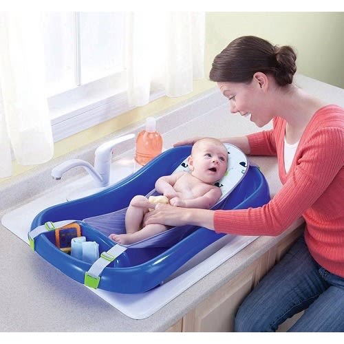 The First Years Sure Comfort Newborn To Toddler Baby Bath Tub - Blue