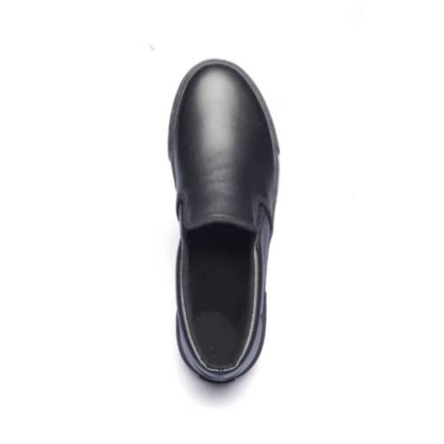 Leather Men Slip-on Office Sneakers - Black