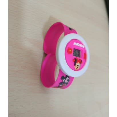 Minnie Mickey Mouse Cartoon Character Round Face Digital Watch - Pink