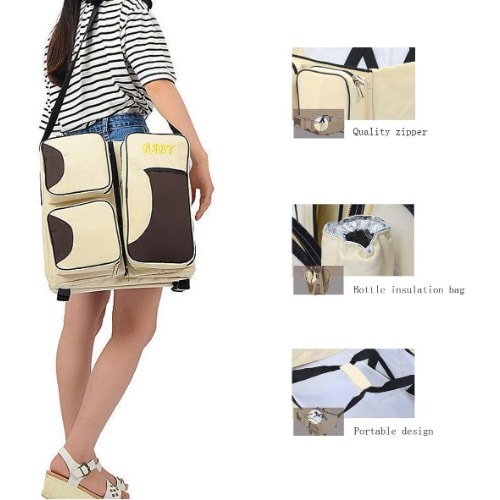 Baby Bag 3 In 1 - Diaper Bag - Travel Bed