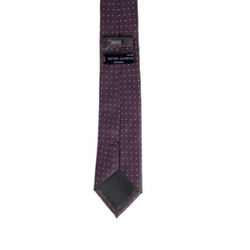 Polka Dots Burgundy Silk Tie