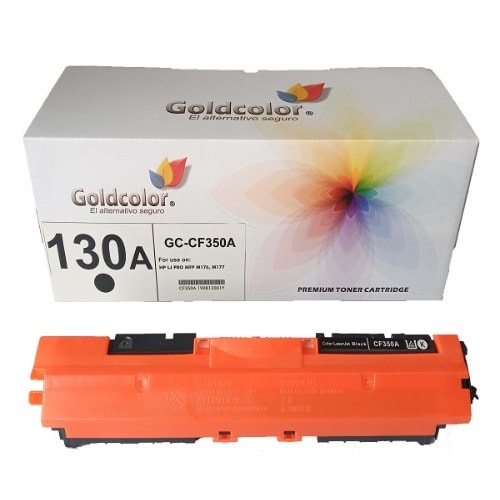 Goldcolor 130a Black Toner Cartridge (cf350a) For Hp Replacement