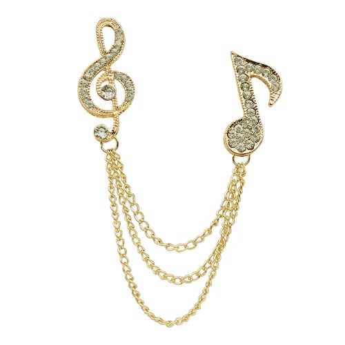 Gold Music Note Brooch With Free Pouch