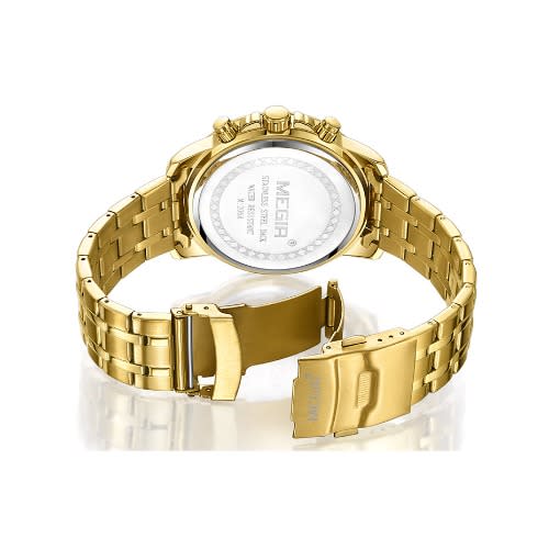 Men's Stainless Steel Quartz Chronograph Watch - Gold