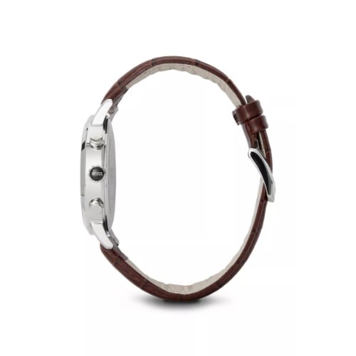 Chronograph White Dial Leather Men's Watch 1512871 - Brown