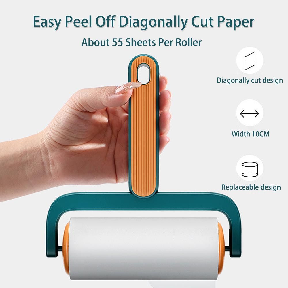 Reusable Sticky Lint Roller, Portable Pet Hair Sticky Roll Dust Hair Pet Fur Remover Cloth Sofa Curtain Bedsheet Cleaner