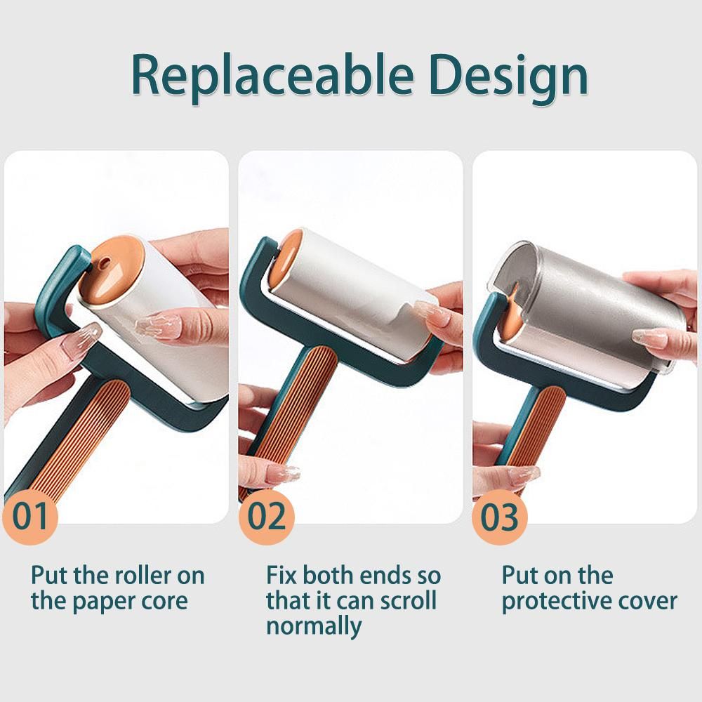Reusable Sticky Lint Roller, Portable Pet Hair Sticky Roll Dust Hair Pet Fur Remover Cloth Sofa Curtain Bedsheet Cleaner