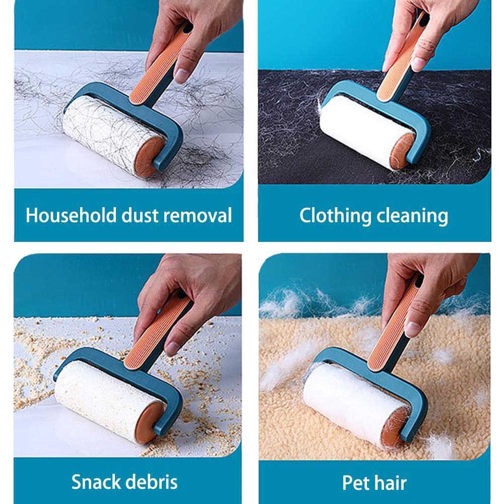 Reusable Sticky Lint Roller, Portable Pet Hair Sticky Roll Dust Hair Pet Fur Remover Cloth Sofa Curtain Bedsheet Cleaner