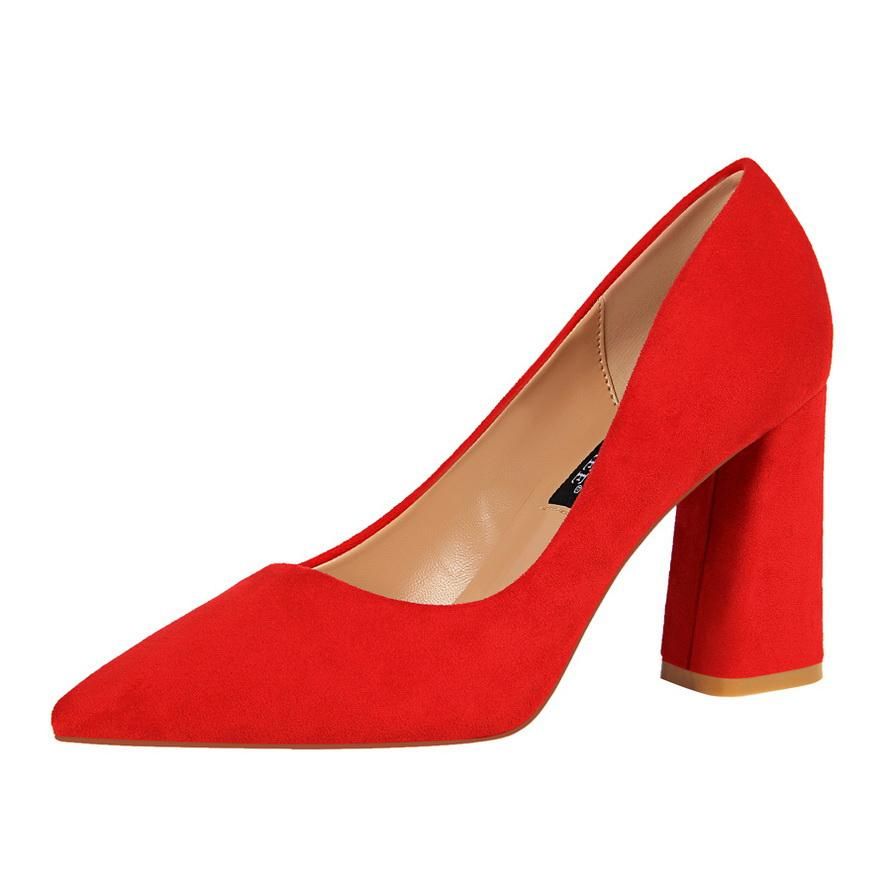 High-Heeled Shoes Thin Heels Woman Pumps Suede Women Shoes Pointed Toe High Heels Closed Toe Ladies