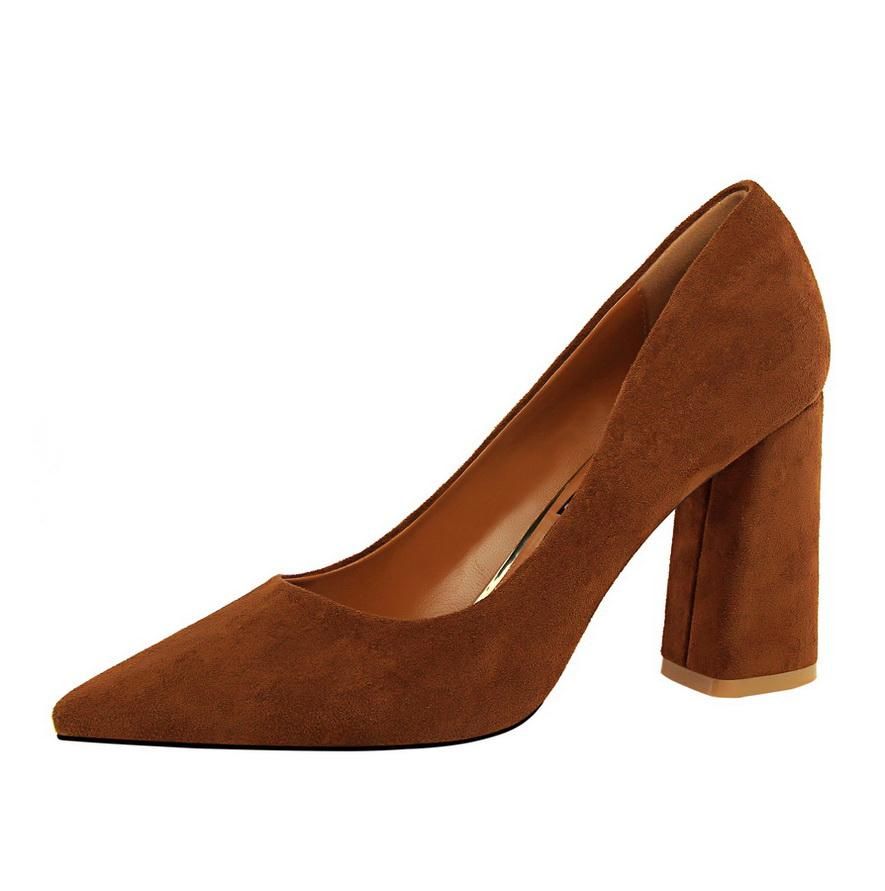High-Heeled Shoes Thin Heels Woman Pumps Suede Women Shoes Pointed Toe High Heels Closed Toe Ladies