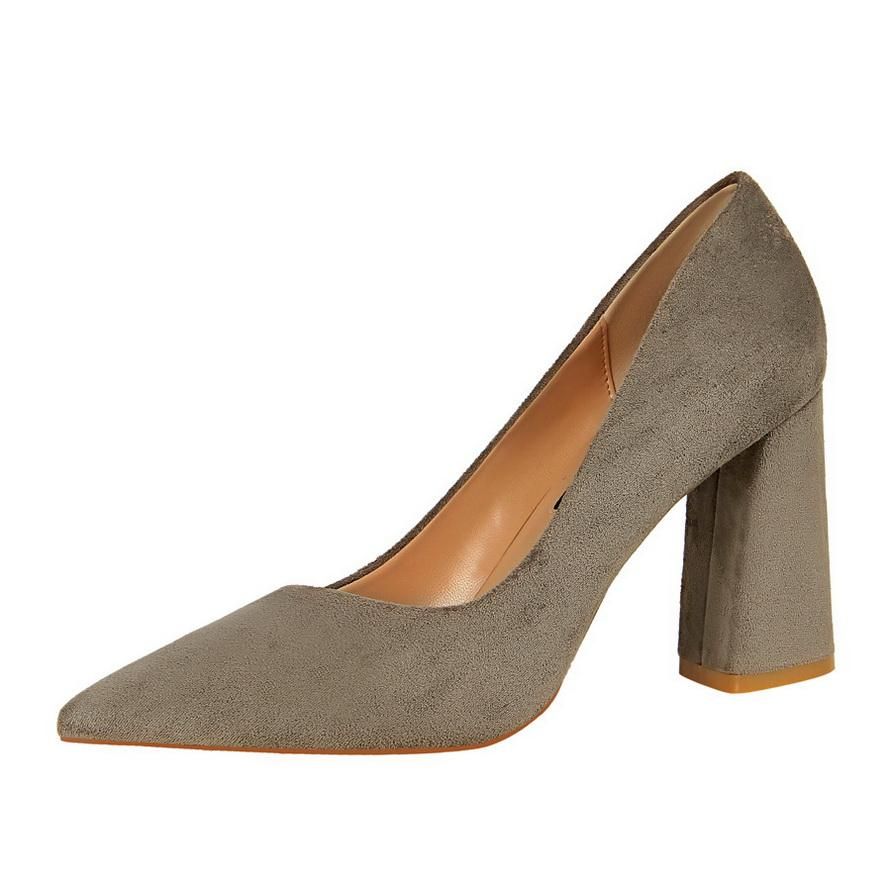 High-Heeled Shoes Thin Heels Woman Pumps Suede Women Shoes Pointed Toe High Heels Closed Toe Ladies