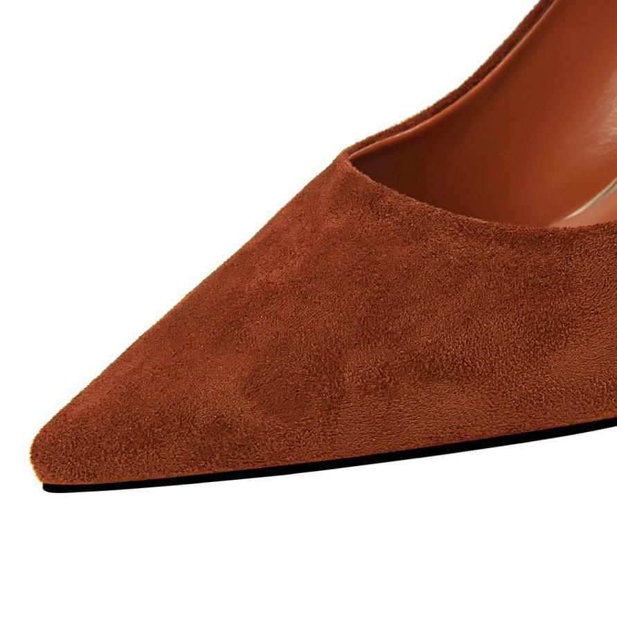 High-Heeled Shoes Thin Heels Woman Pumps Suede Women Shoes Pointed Toe High Heels Closed Toe Ladies