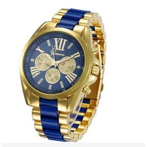 2 In 1 Women's Stainless Steel Wrist Watch With Bracelet- Blue
