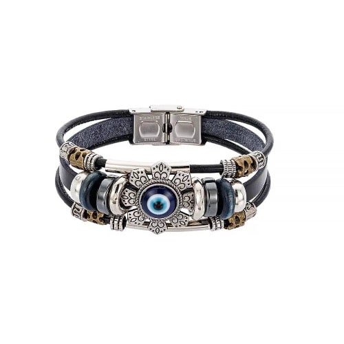 2 In 1 Women's Stainless Steel Wrist Watch With Bracelet- Blue