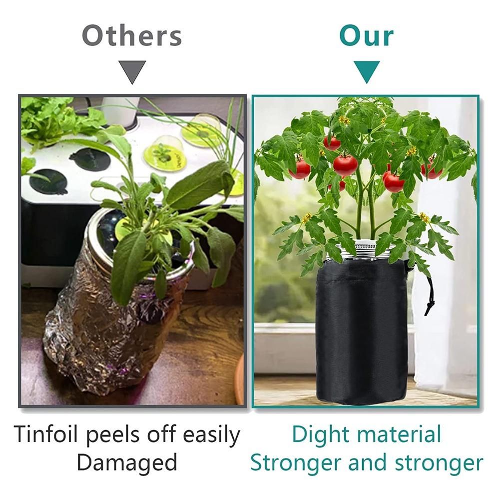 12Pcs Blackout SleevesWide Mouth Jar Grow Cover Hydroponic Container Sheathfor Keep Light Out