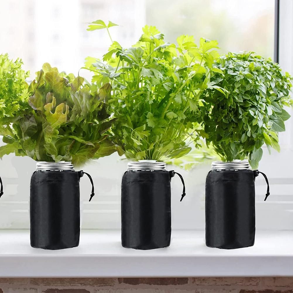 12Pcs Blackout SleevesWide Mouth Jar Grow Cover Hydroponic Container Sheathfor Keep Light Out