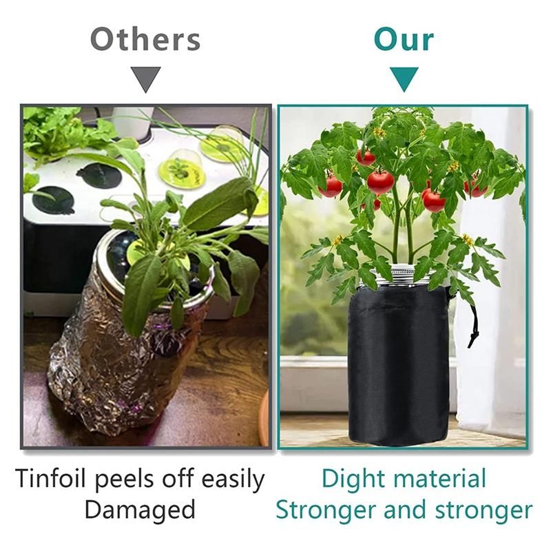 12Pcs Blackout SleevesWide Mouth Jar Grow Cover Hydroponic Container Sheathfor Keep Light Out