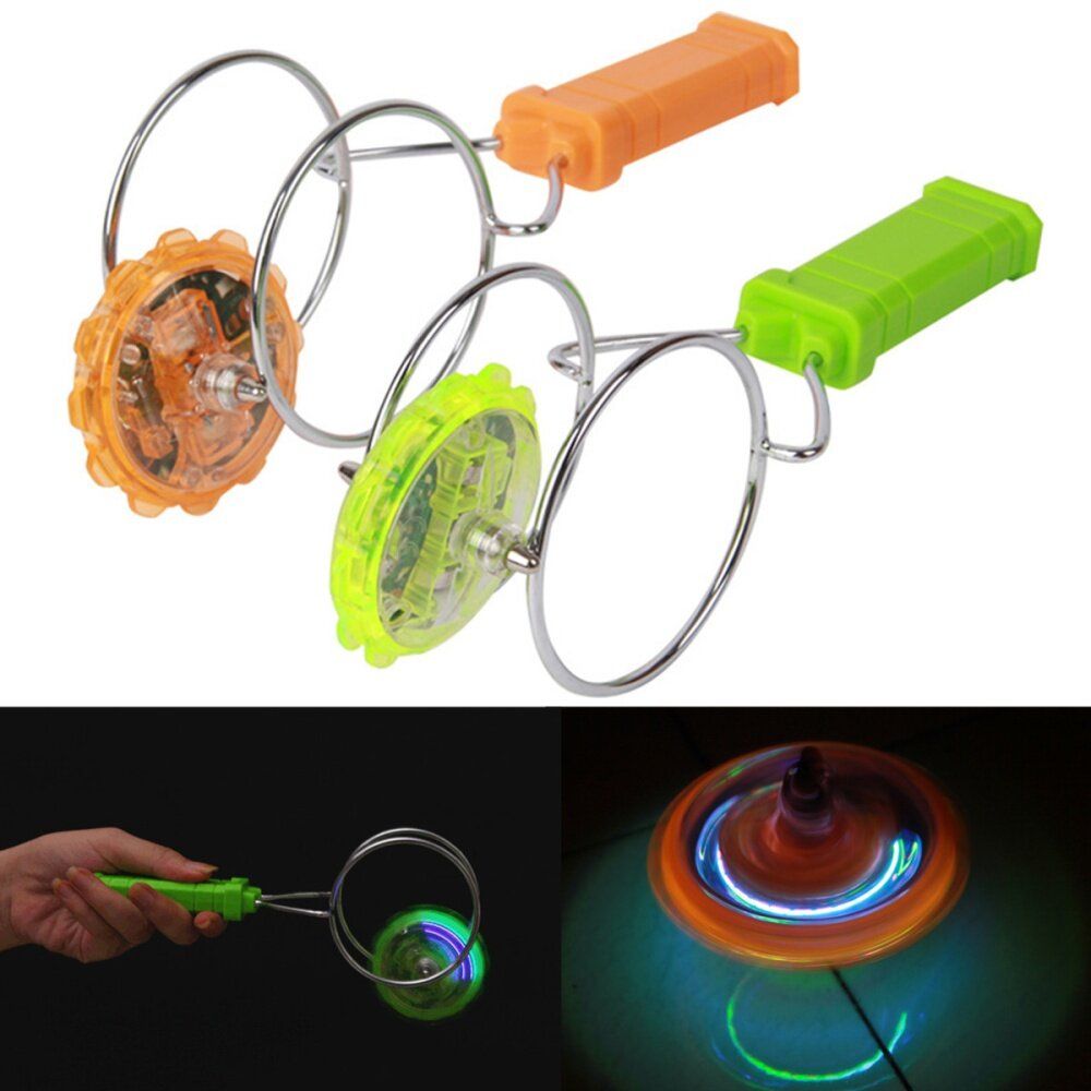 Flashing Light Up Gyro Wheel Magnetic Kinetic Wheel Science Kids Children Toy