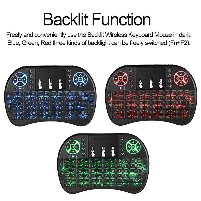 Backlit Wireless Keyboard Air Mouse Touchpad For Android TV BOX Smart TV PC