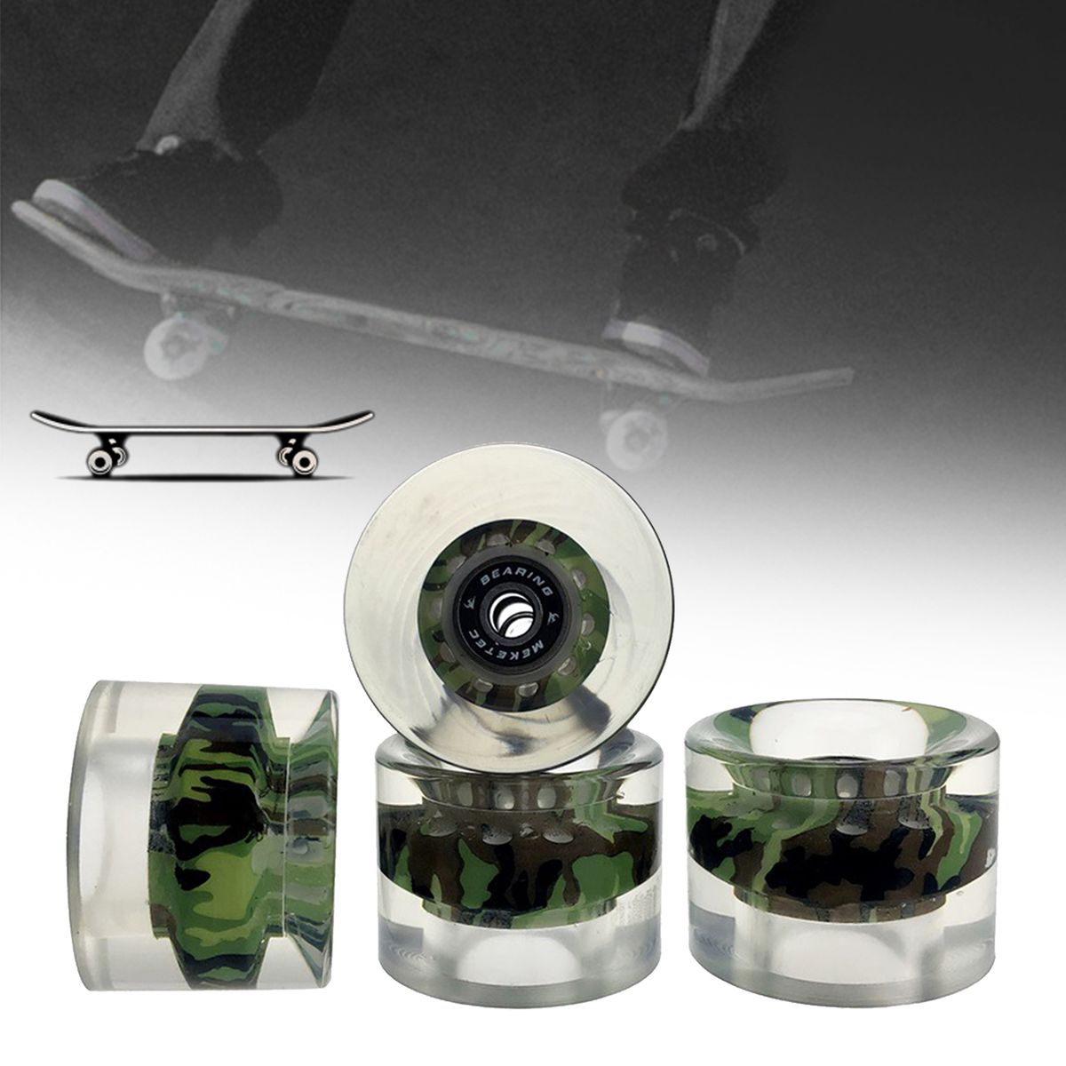 4x Durable 80A Skateboard Wheels Green