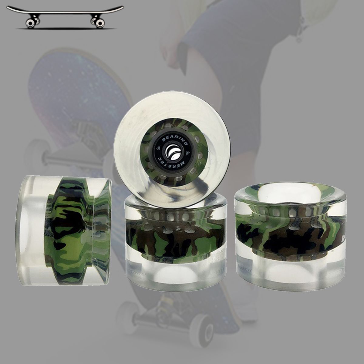 4x Durable 80A Skateboard Wheels Green