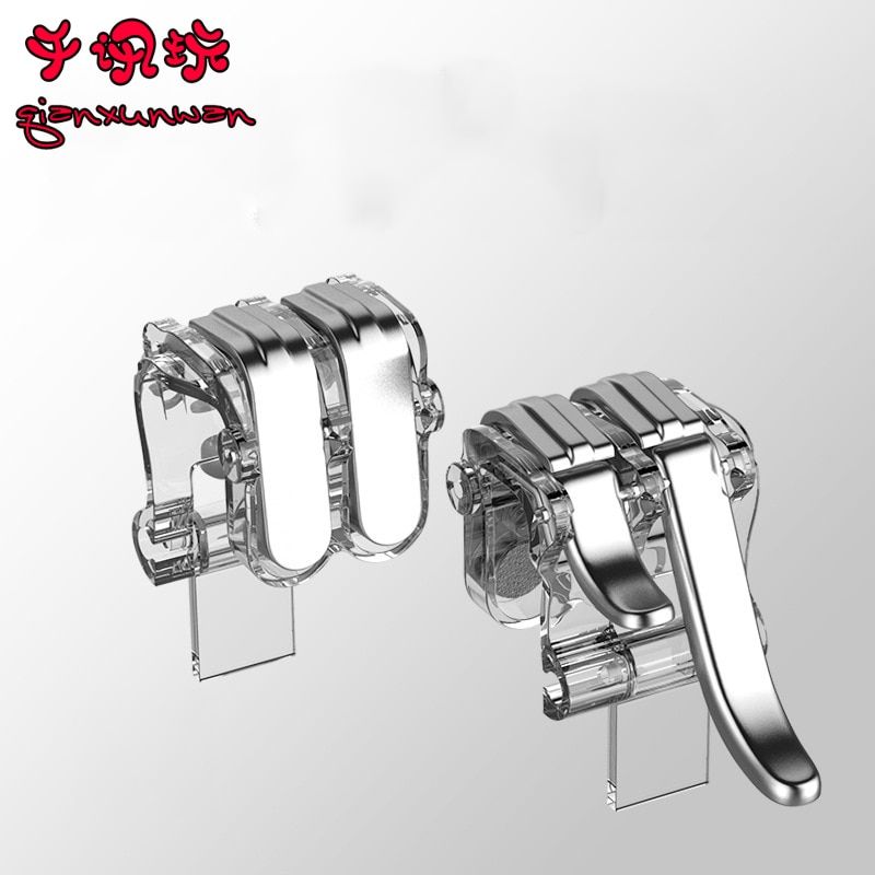1 Pair Pubg Controller New Six-finger Linkage Button Assist Gamepad Mobile Trigger Game Shooter Free Fire Android Phone Joystick