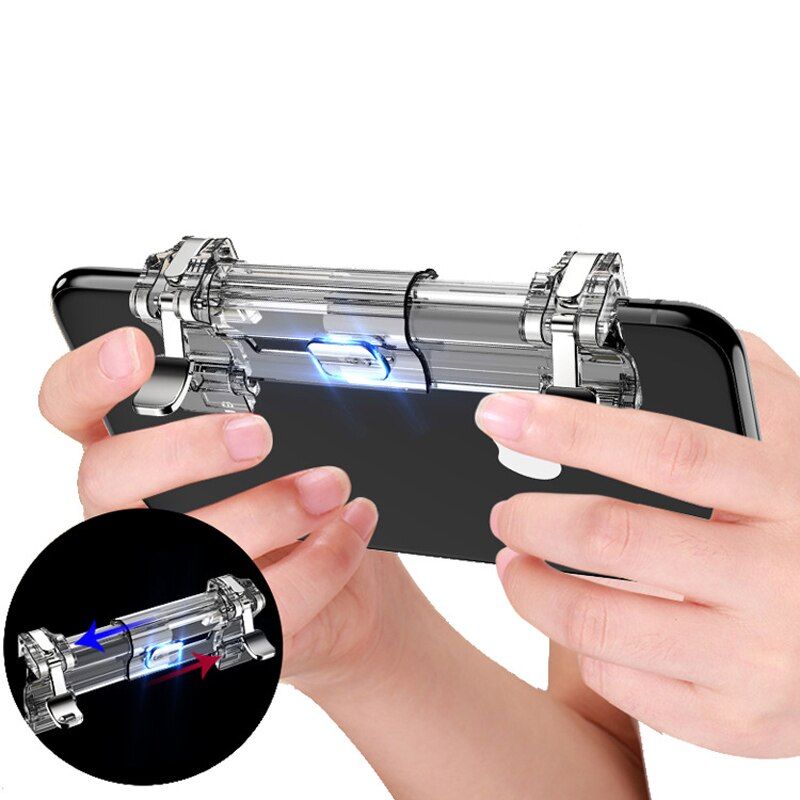 1 Pair Pubg Controller New Six-finger Linkage Button Assist Gamepad Mobile Trigger Game Shooter Free Fire Android Phone Joystick