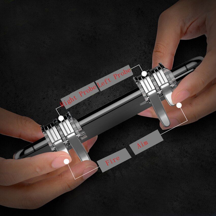 1 Pair Pubg Controller New Six-finger Linkage Button Assist Gamepad Mobile Trigger Game Shooter Free Fire Android Phone Joystick