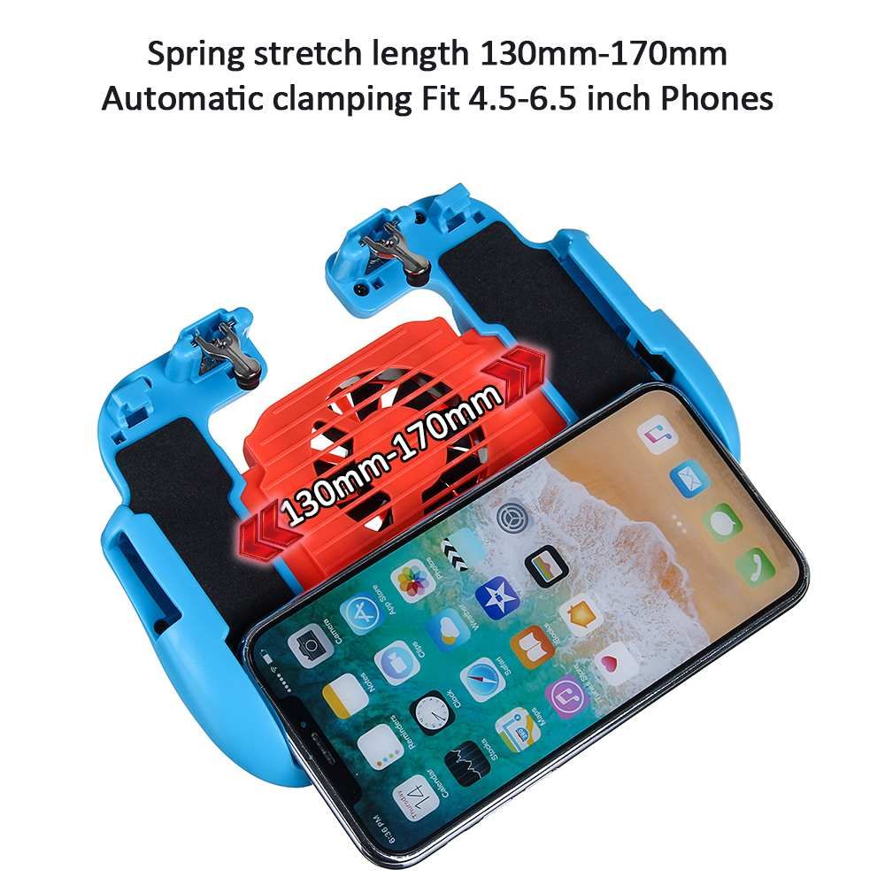 H5 Mobile Phone Gamepad Grip Controller Fire-Button Shooter Cooling Fan Trigger Fire-Button For IPhone For Free-Fire