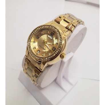 Gold Studded Time And Date Watch