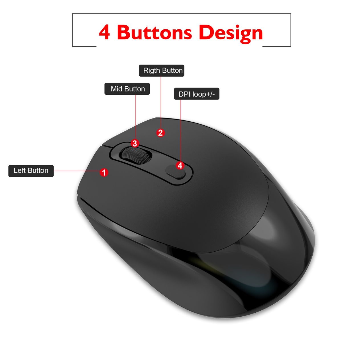 2.4G Wireless Mouse Bluetooth Original Rechargeable Mouse