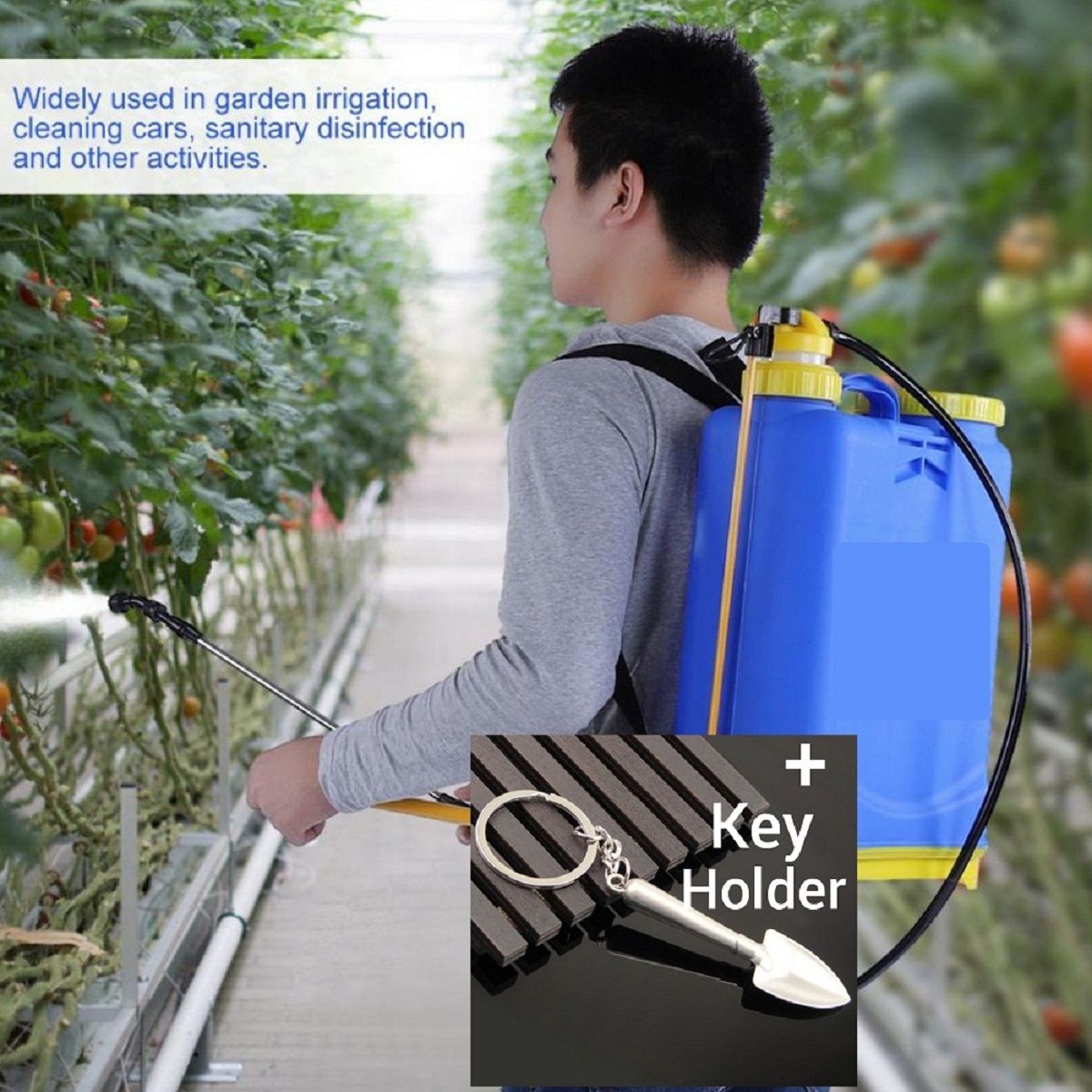 Knapsack Hand Manual Chemical Fumigation Sprayer - 16 Litres + Key Holder