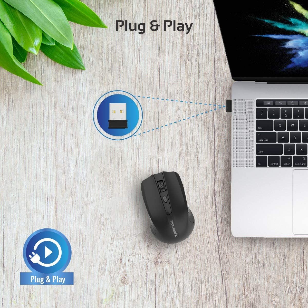 Ultra Fast Wireless Optical Mouse - Clix-8 - Mac OS/ Windows/ Android