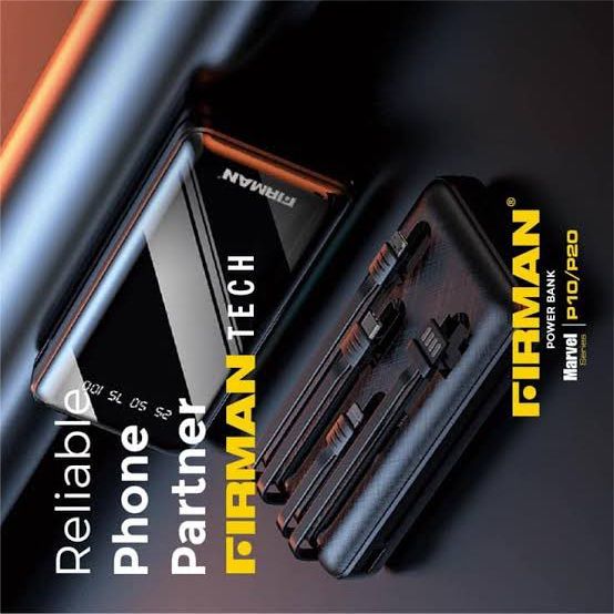 SUMEC FIRMAN 15000MAH POWER BANK WITH INBUILT CHARGING CABLE