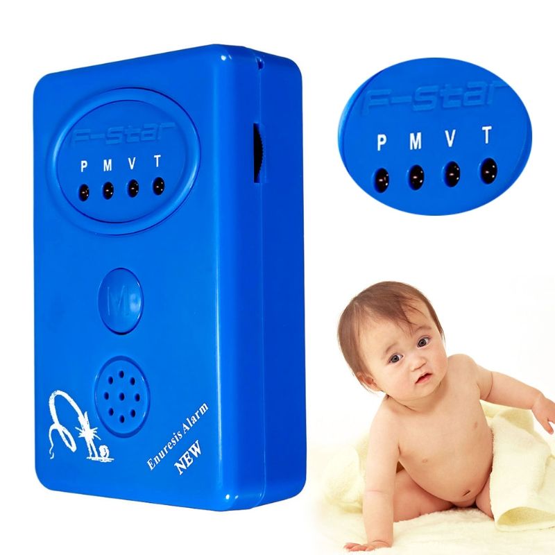 Adult Baby Bedwetting Enuresis Urine Bed Wetting Alarm +Sensor With Clamp Blue