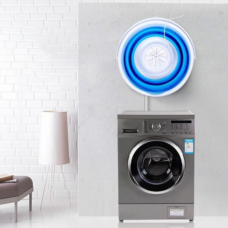 Foldable Mini Washing Machine Rotating Ultrasonic Turbines Washer USB Charging Laundry Clothes Cleaner for Travel