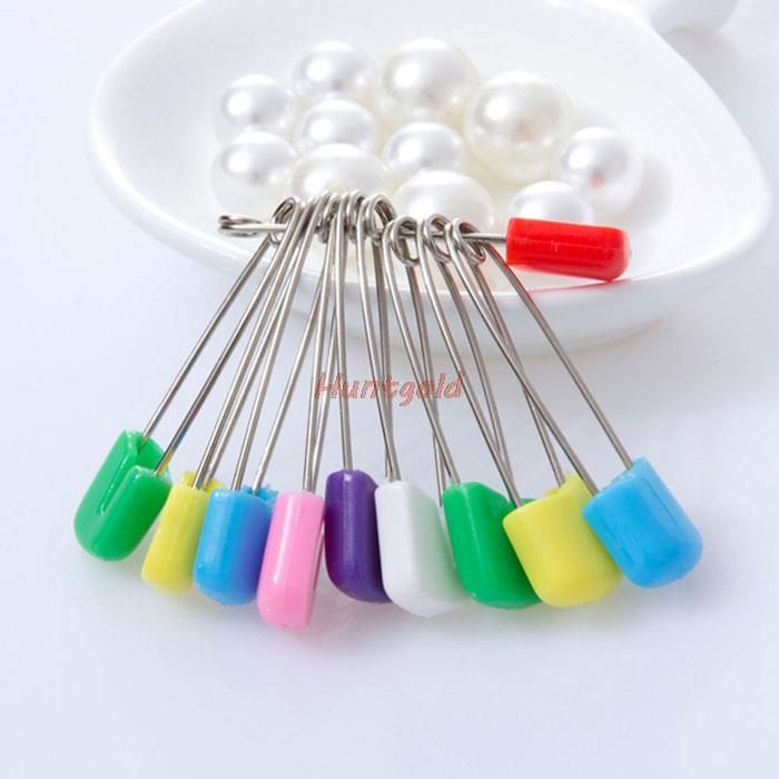 Top Sell Pratical Mini 50pcs Colourful Solid Plastic Safety Baby Pins Oversleeve Bib Cloth Pins Products