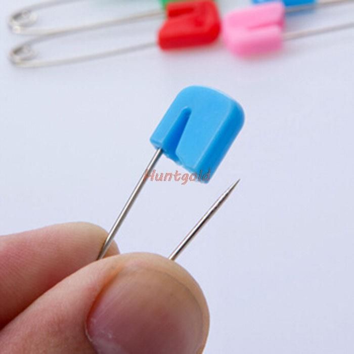Top Sell Pratical Mini 50pcs Colourful Solid Plastic Safety Baby Pins Oversleeve Bib Cloth Pins Products