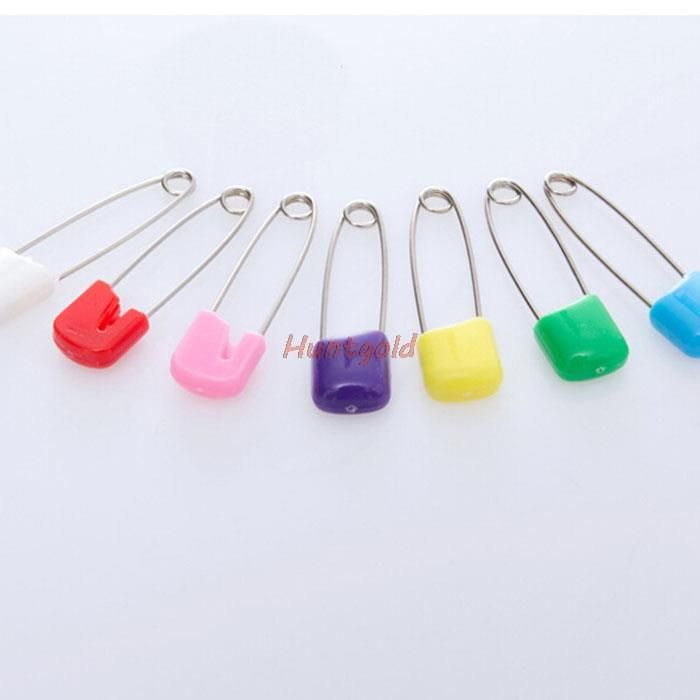Top Sell Pratical Mini 50pcs Colourful Solid Plastic Safety Baby Pins Oversleeve Bib Cloth Pins Products