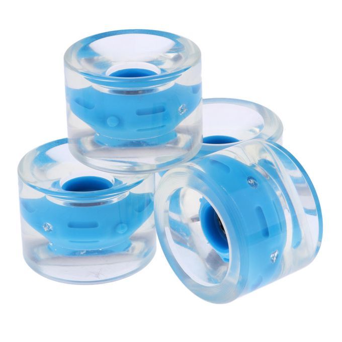 4x Skateboard Light-Up Wheels Longboard Replacement Magnetic Blue
