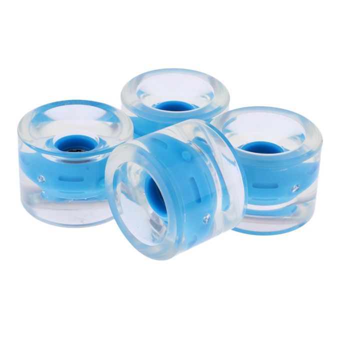 4x Skateboard Light-Up Wheels Longboard Replacement Magnetic Blue