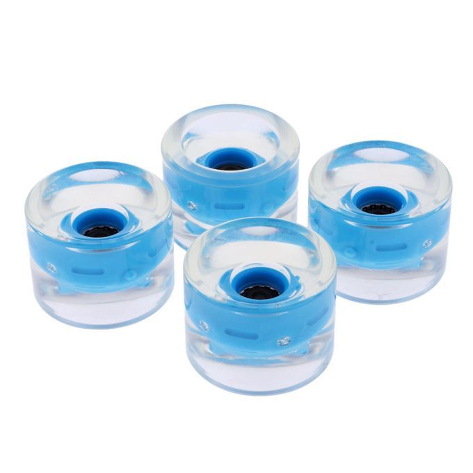 4x Skateboard Light-Up Wheels Longboard Replacement Magnetic Blue