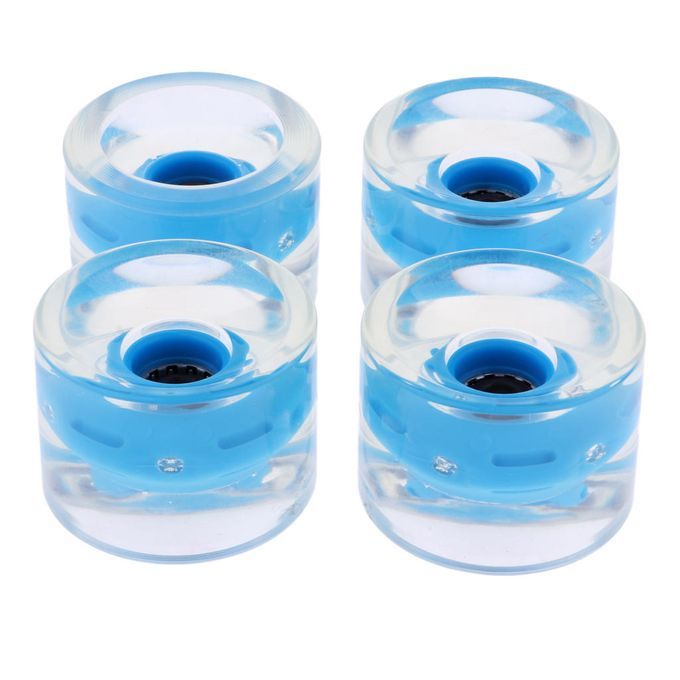 4x Skateboard Light-Up Wheels Longboard Replacement Magnetic Blue
